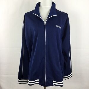 Vintage REEBOK Navy Blue White Zip Up Logo Embroidered Jacket Men's Size X-Large